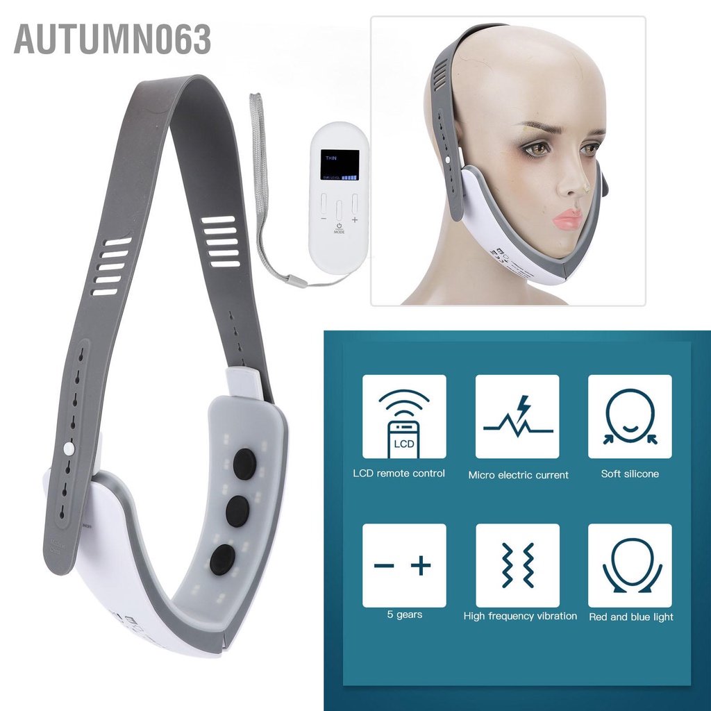 Autumn063 Máy giảm béo mặt Red Blue Light 5 Gears Rung tần số cao mát xa làm săn chắc da
