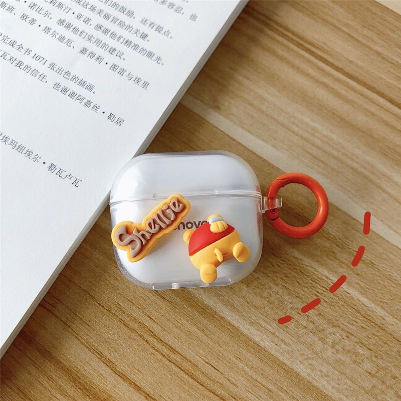 DISNEY Vỏ Bảo Vệ Hộp Sạc Tai Nghe Airpods F6 Mềm Trong Suốt Họa Tiết Chú Gấu Dễ Thương