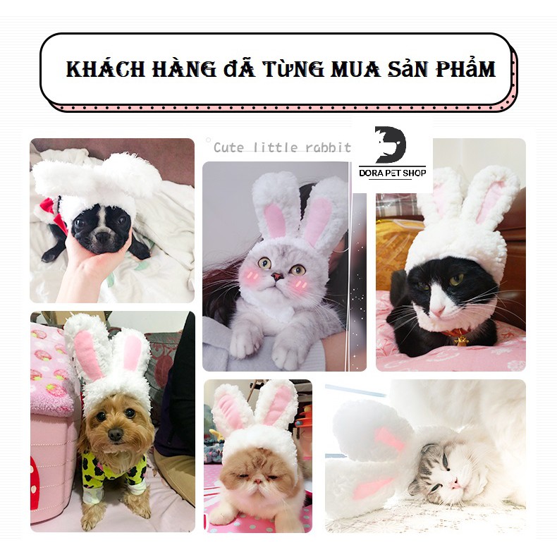 NÓN TAI THỎ CHO CHÓ MÈO