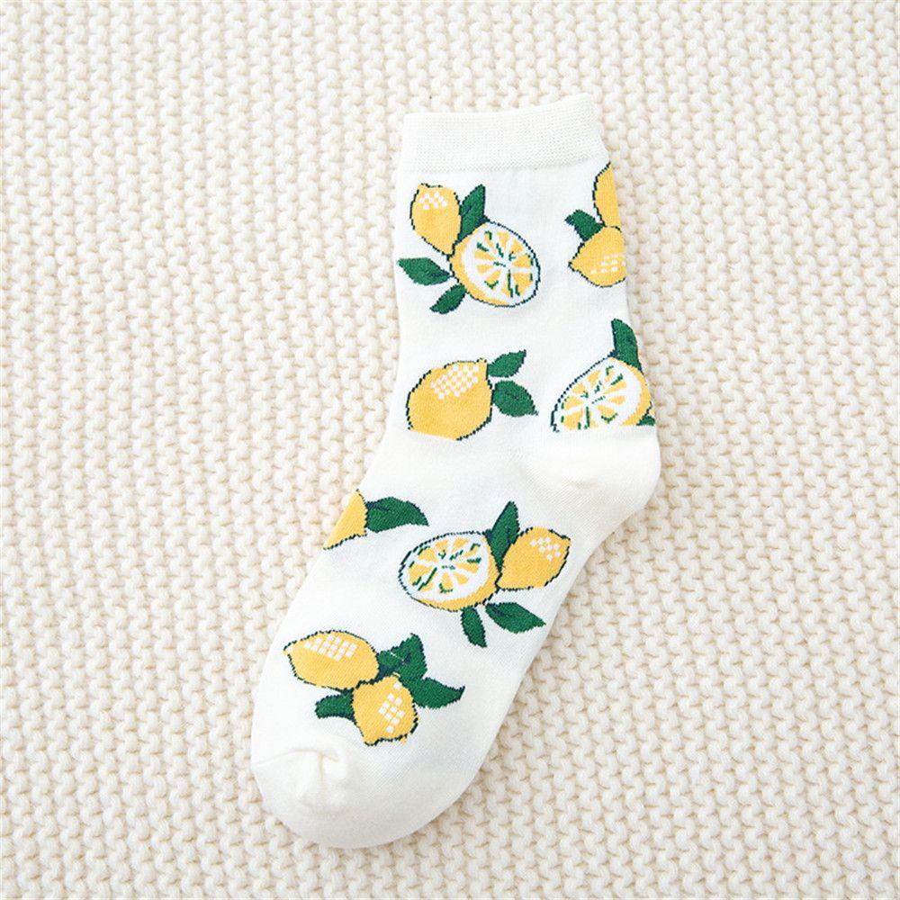 1 Đôi Vớ Bằng Cotton Thoáng Khí In Họa Tiết Trái Cây Hoạt Hình Phong Cách Nhật Bản Harajuku Thời Trang Cho Nữ