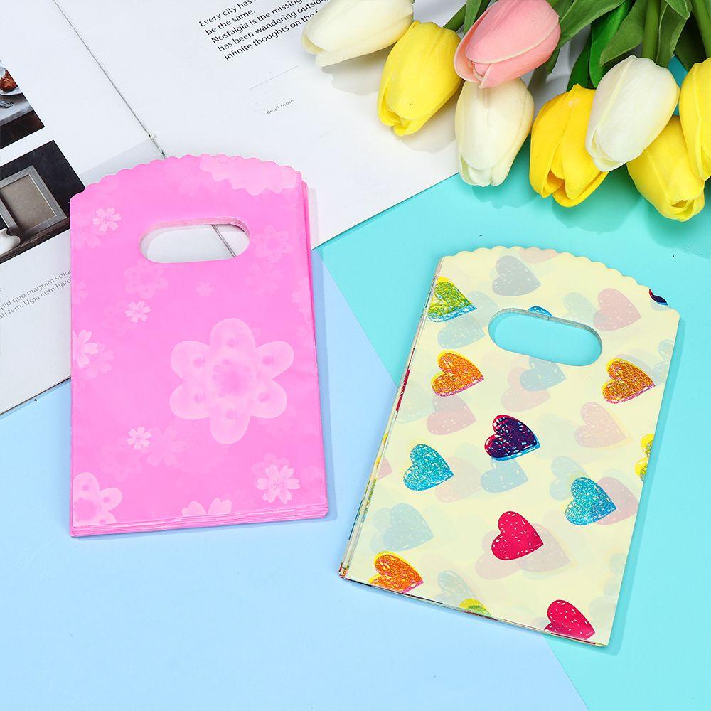 Set 1 50 Túi Nhựa Đựng Đồ Đa Năng Có Tay Cầm Tiện Dụng