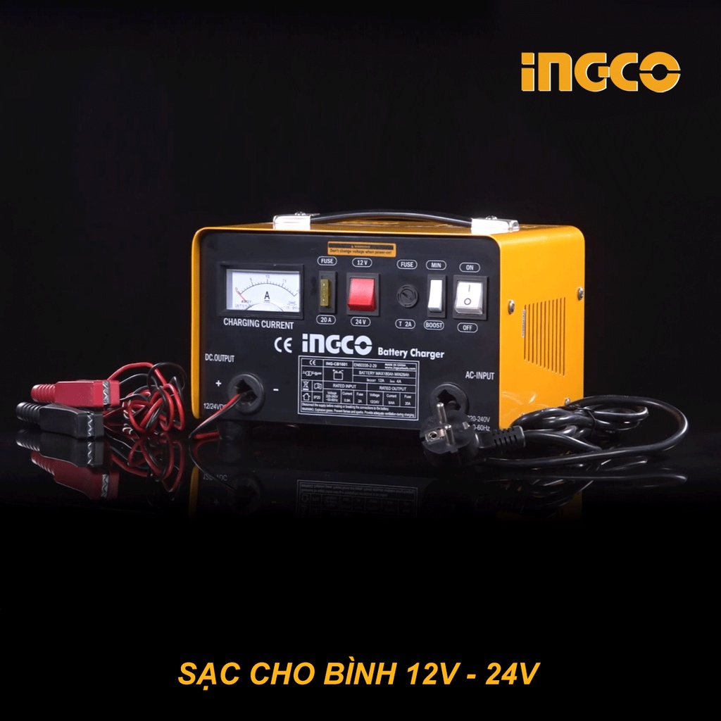 Máy sạc bình ắc quy 12v 24v Ingco ING-CB1601