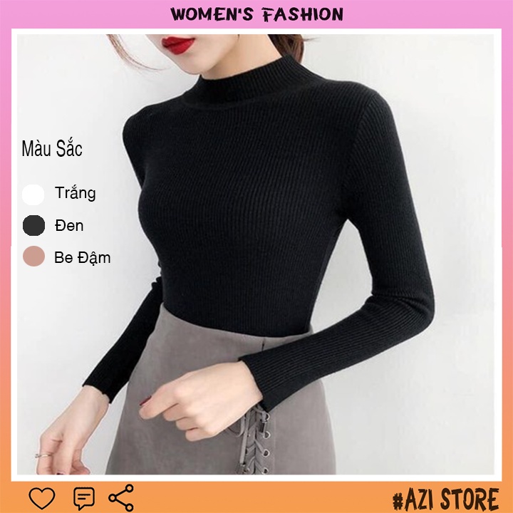 FREESHIP Áo len tắm nữ cổ 3 phân co giãn,mềm mịn nhiều màu, áo len tăm hàng Quảng Châu form ôm dáng freesize dưới 55kg