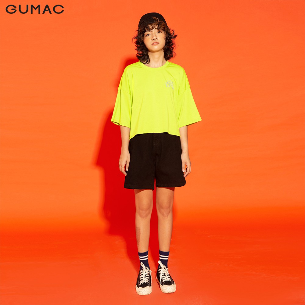 Quần jean nữ ống lửng chiết ly túi GUMAC năng động, trẻ trung QJA1294