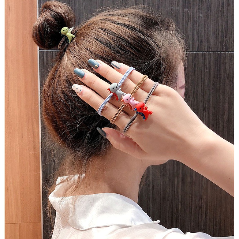 CT78 Cột tóc khủng long hoạt hình dây đôi