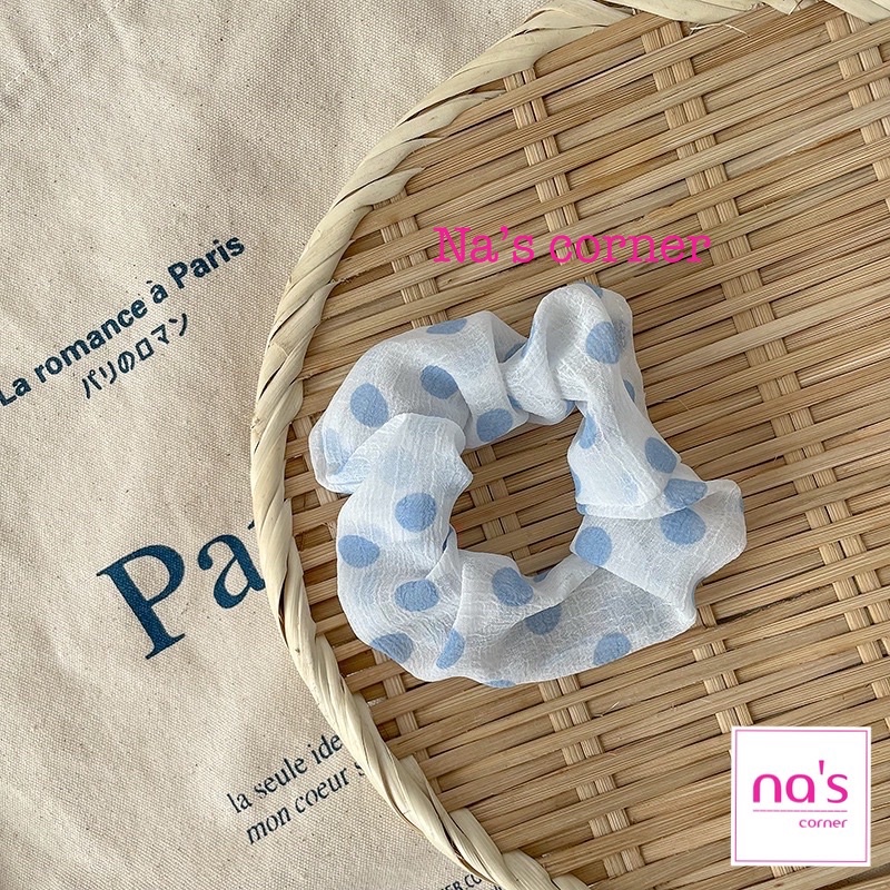 Thun cột tóc vải chun buộc xanh dương - Link 2