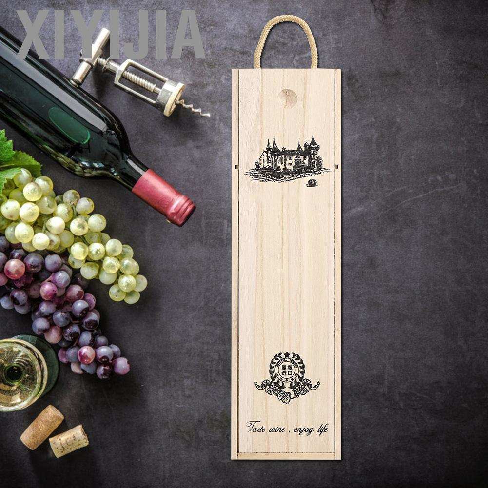 Xiyijia Retro Red Wine Bottle Box Portable Delicate Wooden Storage Container Gift Cas HG