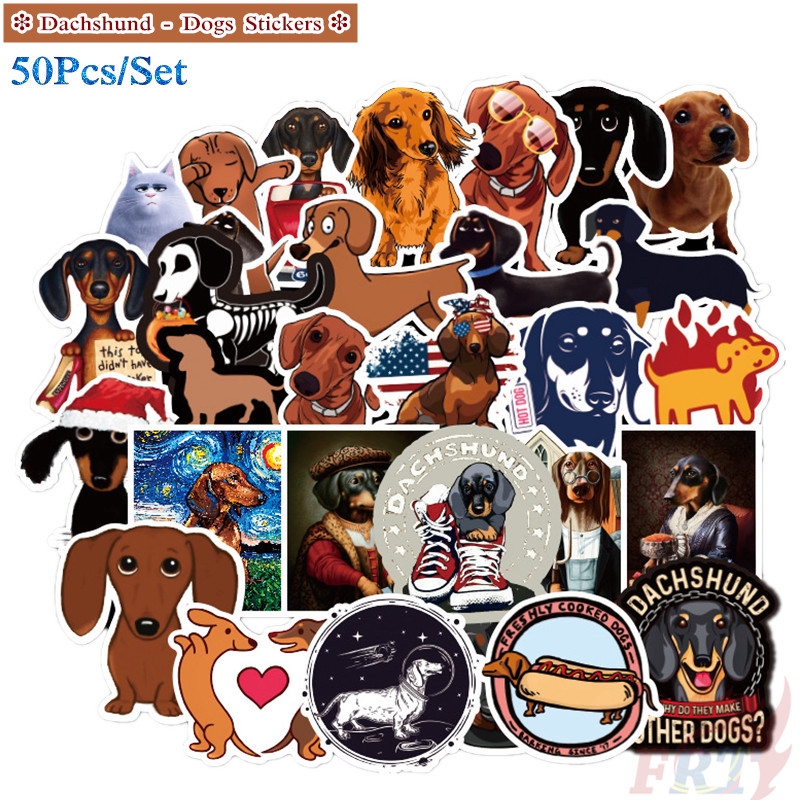 ❉ Dachshund Series 01 - Cute Pets Dogs Stickers ❉ 50Pcs/Set DIY Fashion Mixed Luggage Laptop Skateboard Doodle Decals Stickers