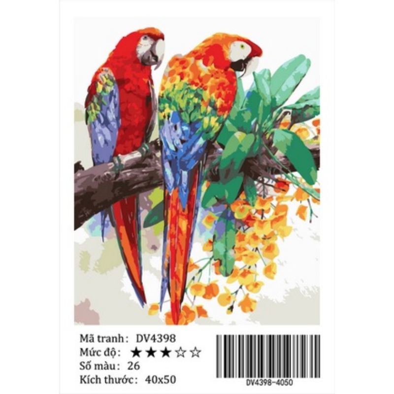 Tranh tô màu theo số size 40x50cm đầy đủ phụ kiện, sơn bóng DV4398