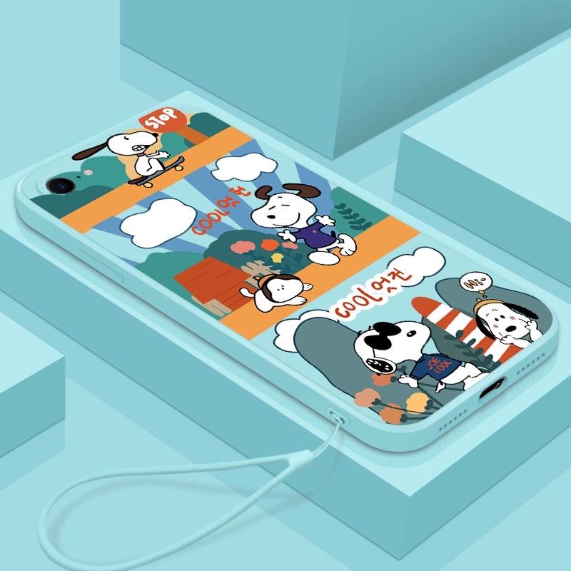 Ốp Lưng Silicon In Hình Snoopy Có Dây Đeo Xinh Xắn Cho oppo f1s a83 a71