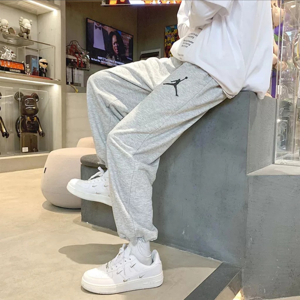 Quần Jogger Jordan Nam Nữ Ống Rộng ❤ Quần Thể Thao Rút Gấu Mặc 2 Kiểu Unisex HS15
