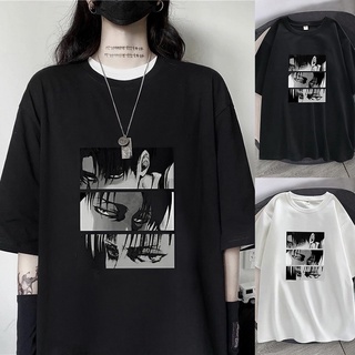 Áo thun Nhật Bản Anime Attack on Titan Gothic T-shirt Quá khổ Thời trang dạo phố