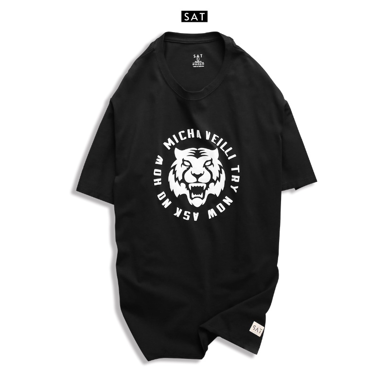 Áo thun trơn T'shirt Tiger cổ tròn SAT-03 unisex vải cotton mềm mịn dày dặn trẻ trung chuẩn form