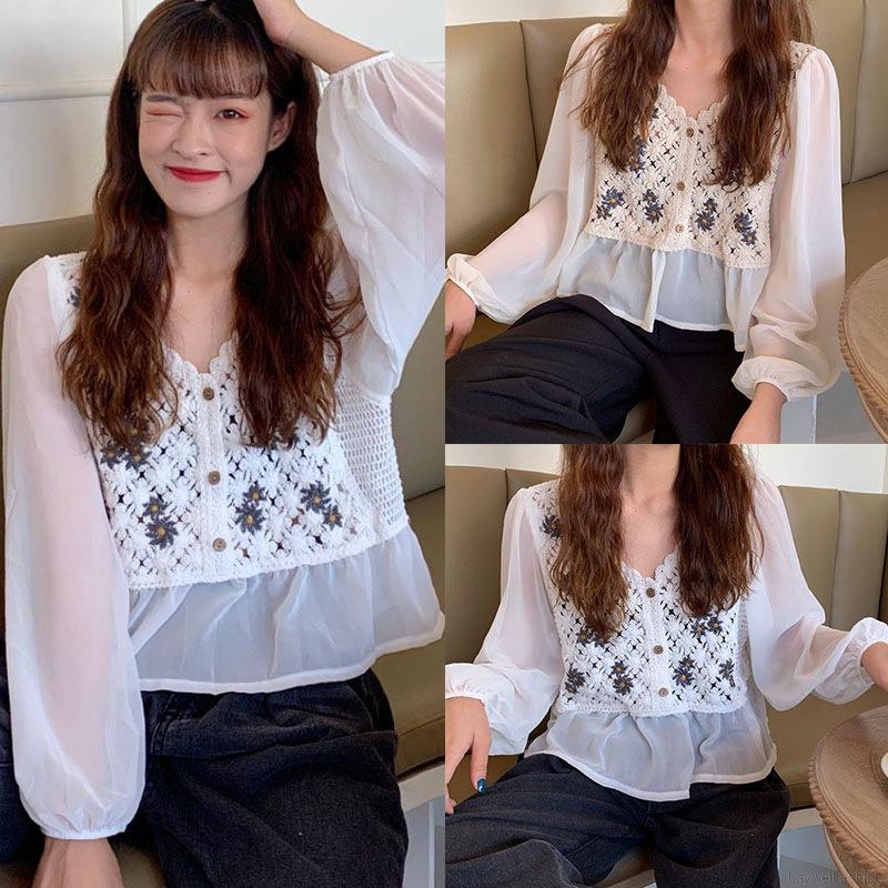  Áo Kiểu Tay Dài Chất Chiffon Thiết Kế Thanh Lịch Nữ Tính | BigBuy360 - bigbuy360.vn