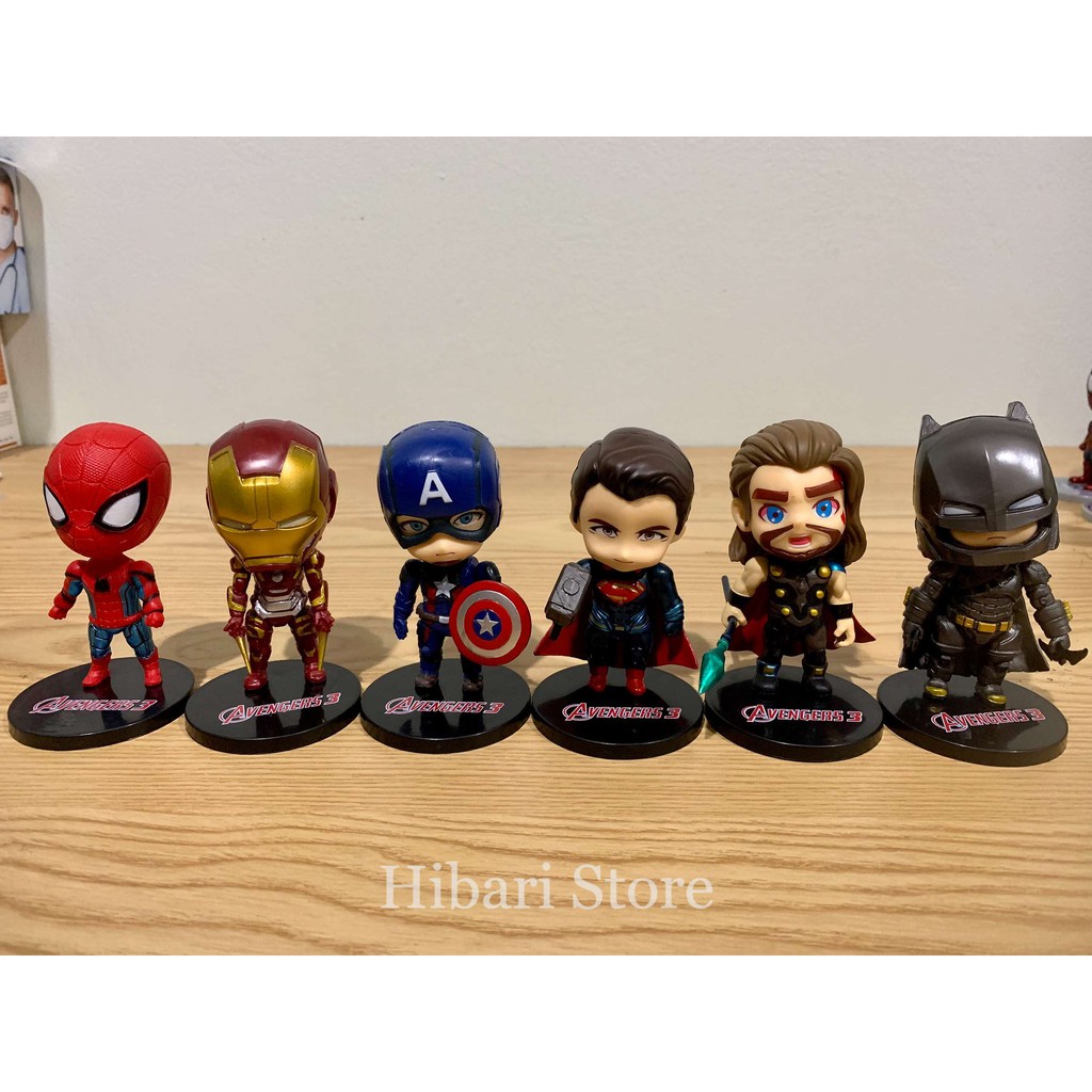 Bộ 6 mô hình nhân vật siêu anh hùng Avenger Và DC Loại I