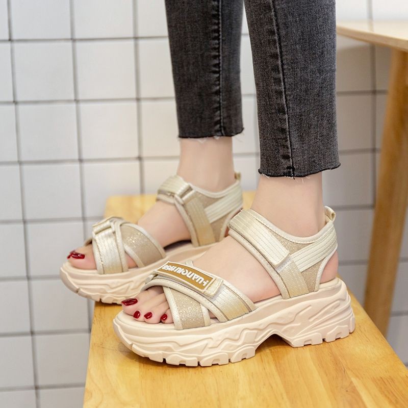 Sandal Nữ Đi Học Đế Cao 5cm Quai Hậu Học Sinh