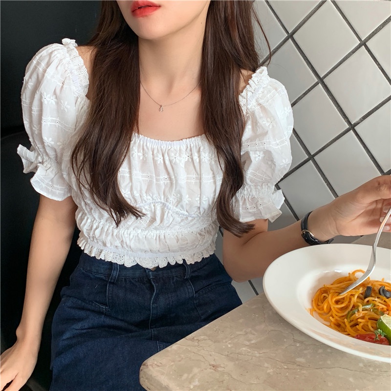 Áo sơ mi SUXI cotton màu trơn ôm dáng dễ thương thời trang mùa hè cho nữ