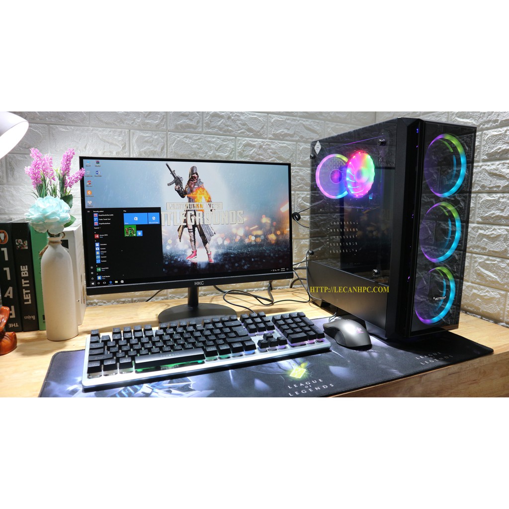 Bộ máy tính chơi game PUBG, GTA5, LOL, Fifa4..., Màn hình 24inch IPS Full viền | BigBuy360 - bigbuy360.vn