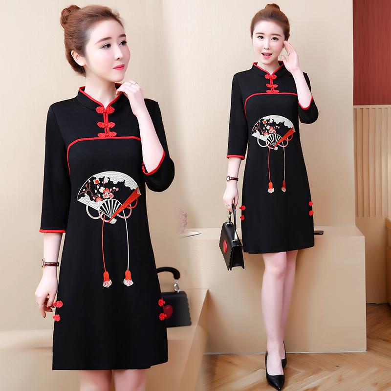 Đầm sườn xám tay lỡ vạt bầu thời trang thanh lịch dành cho nữ