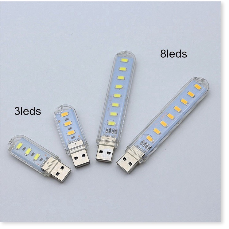 Thanh đèn LED mini 8 bóng, 24 bóng siêu sáng cổng cắm USB thích hợp để bàn học, đọc sách đầu giường