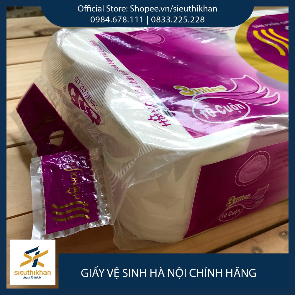 GIẤY VỆ SINH HÀ NỘI 10 CUỘN, 3 LỚP CHÍNH HÃNG &gt; GIẤY DAI, MỀM, MỊN