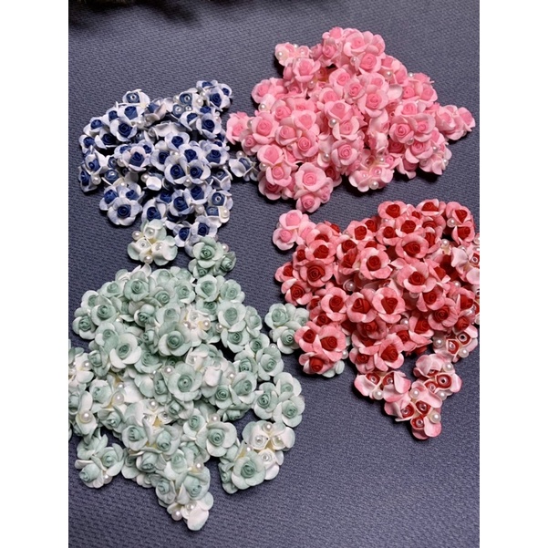 Hoa hồng cụm 3 - Hoa bột nail