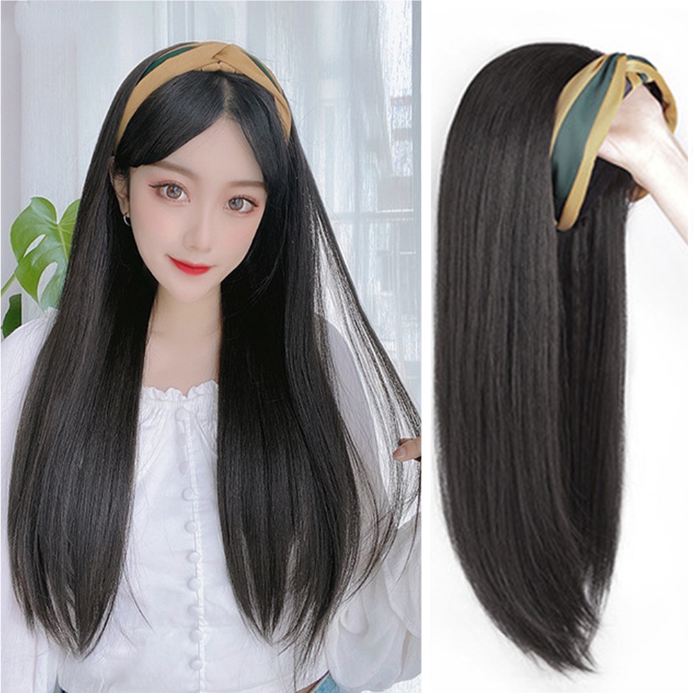 Tóc giả thẳng dài màu đen tự nhiên có kẹp tiện dụng 2LIFE