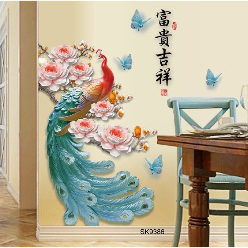 Tranh dán tường sẵn keo Bình Hoa 3D