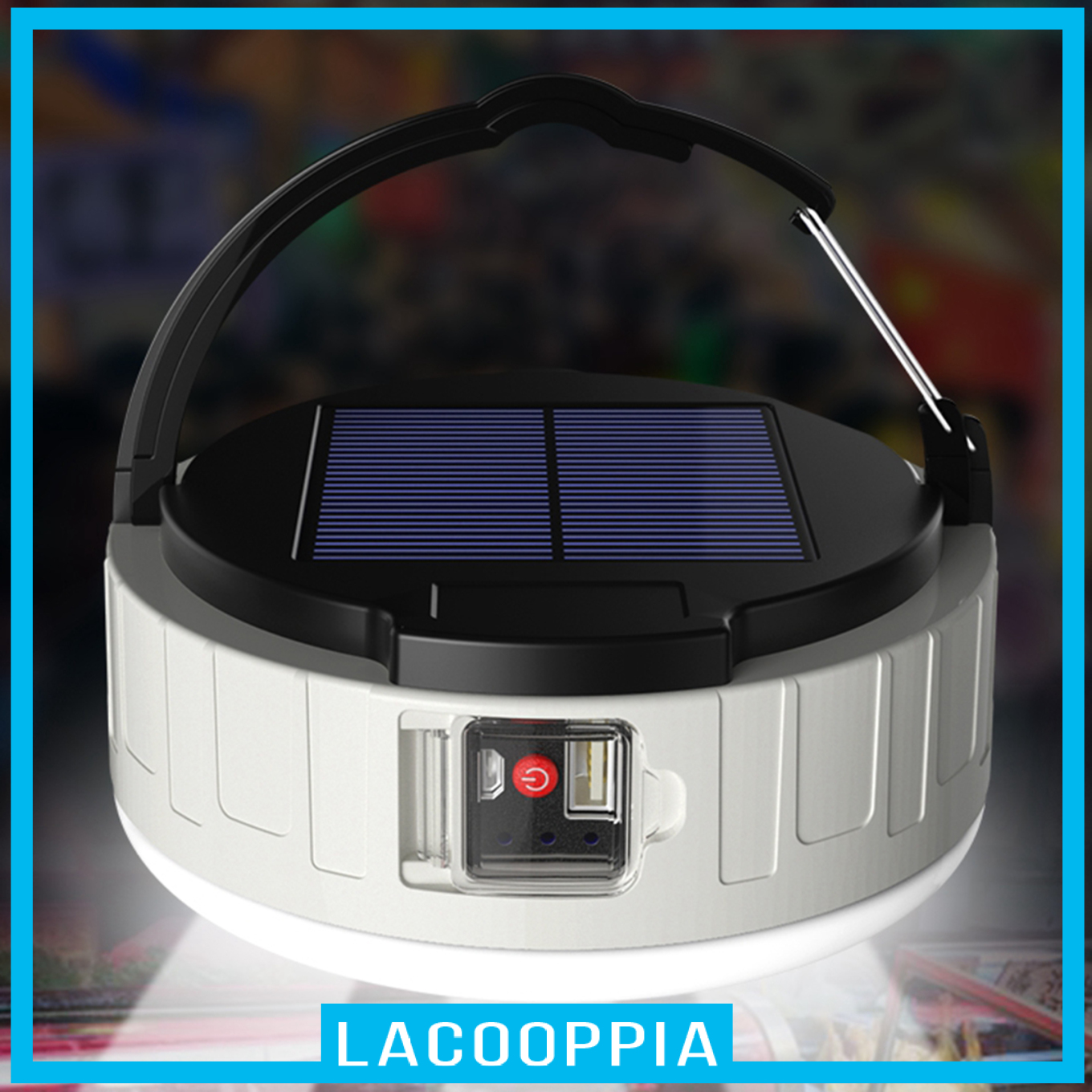 [LACOOPPIA]Camping Lantern Solar/USB Light Bulb Tent Lamp 400 lumen Lights