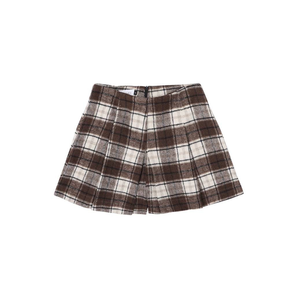 TATICHU - Plaid Short Pant _ Quần giả váy xếp ly caro bố