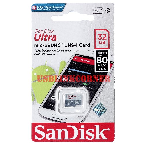 Bộ Chuyển Đổi Sandisk Ultra 32gb Microsd Up Sang 80mb Class 10 Không Có Adapter