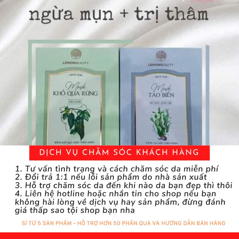 Mask khổ qua rừng và tảo biển Lemon handmade Beauty (bột/mặt nạ nguyên chất) | Thế Giới Skin Care