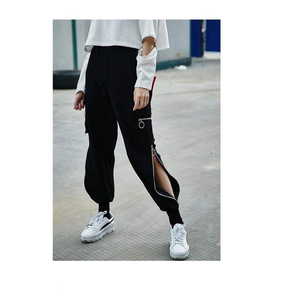 Quần jogger kaki nữ , quần dài nữ, đi chơi, thời trang, phối dây kéo cực cá tính ( ảnh thật) | BigBuy360 - bigbuy360.vn