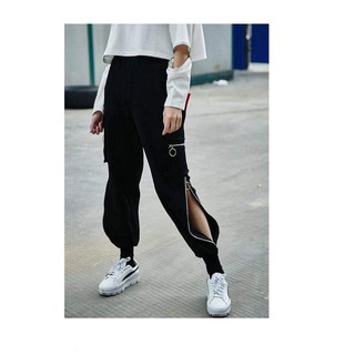 Quần jogger kaki nữ đi chơi, thời trang, phối dây kéo cực cá tính (ảnh thật)