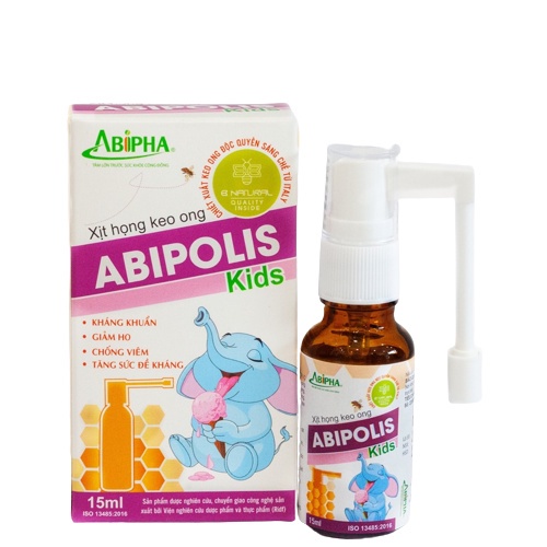 Xịt Họng Keo Ong Cho Bé Abipolis Kids - Giảm ho nhanh chóng, phòng viêm họng do vi khuẩn và virus, tăng sức đề kháng.