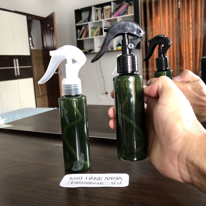 COMBO 10 Bình xịt nước phun sương 100ml/ 150ml/ 200ml- Chai nhựa Nâu/ trong suốt/  trắng đựng xịt khuẩn, xịt nước tưới