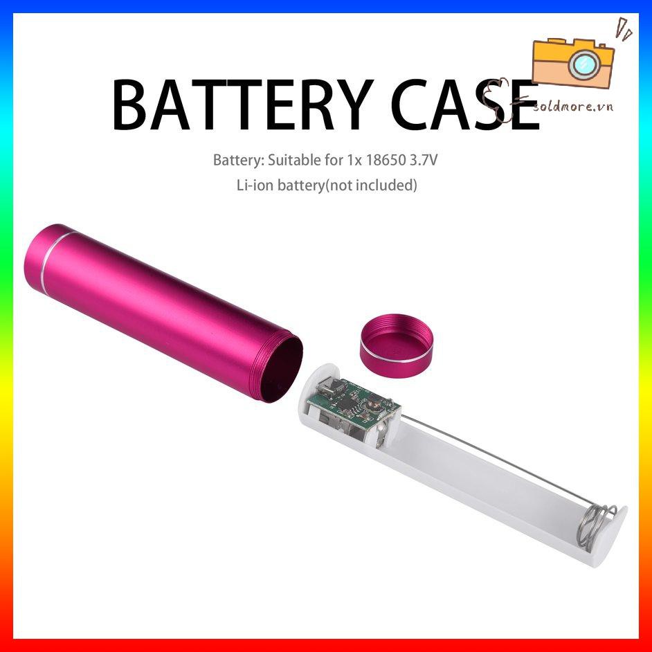 Hộp Sạc Dự Phòng Mini USB Cho Pin 1x 18650 Tiện Dụng