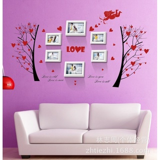 Decal dán tường lãng mạn ,cây trái tim ,hình in sắc nét ,có keo sẵn tháo dán dễ dàng