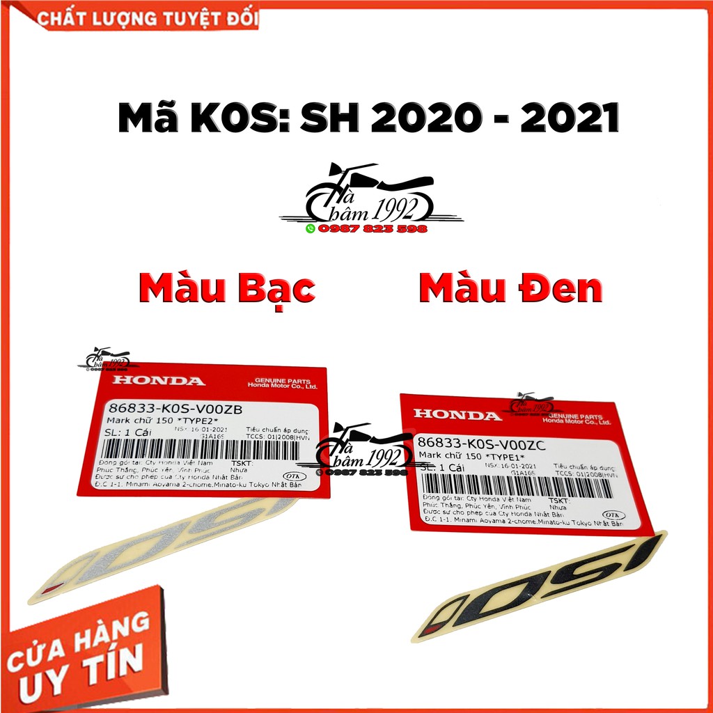 Tem Chữ 150i  SH 2017 - 19 Và SH 2020 - 22 Chính Hãng Honda (Lưu Ý Chọn Đúng Phân Loại)