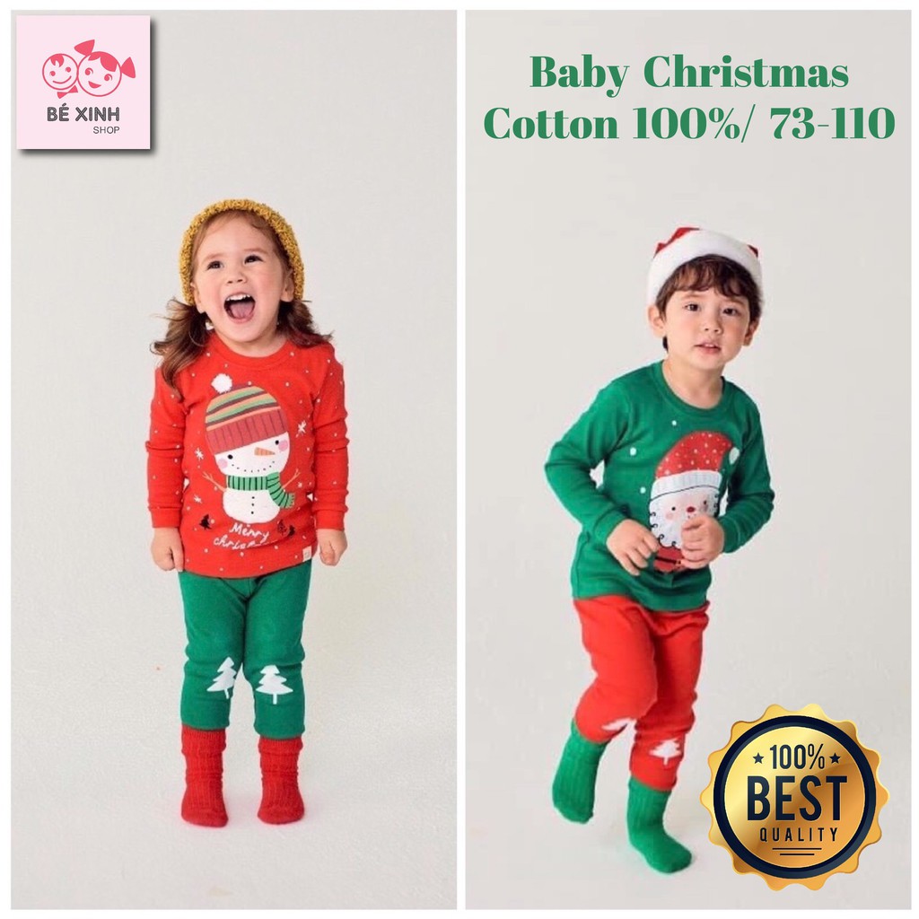 Áo quần bộ đồ noel giáng sinh cho bé trai bé gái Minky Mom [Chuẩn 100% cotton] Quần áo đồ ông già noel giáng sinh trẻ em