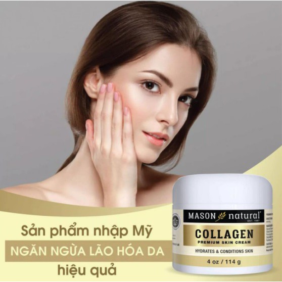 Kem Mason Natural USA Collagen Coconut Beauty Cream dầu dừa hữu cơ nguyên chất organic dưỡng da chống lão hóa 57g 114g