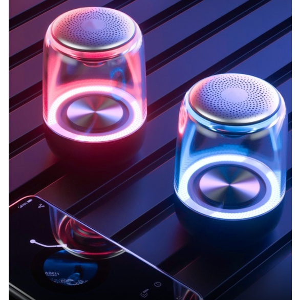 Loa Bluetooth Mini C7 TWS Trong Suốt Nhấp Nháy 7 Màu Ấn Tượng Âm Bass Mạnh Mẽ Tiện Dụng