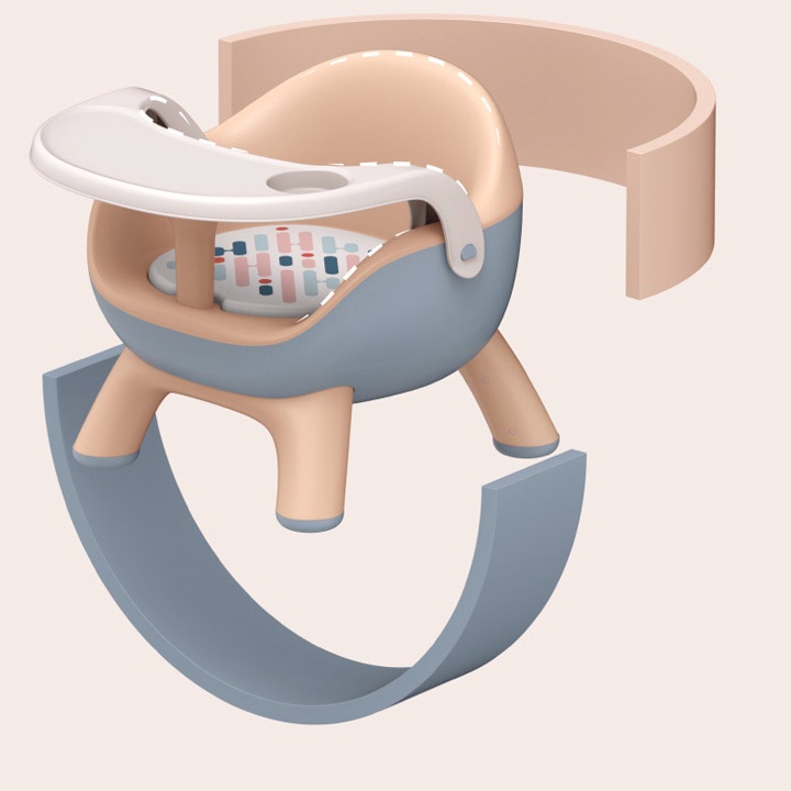 Ghế Ăn Dặm Tập Ăn Cho Bé Gấp Gọn Chân THấp Có Còi Kêu