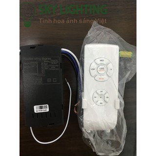 Bộ điều khiển từ xa quạt trần đèn hoặc đèn led giao diện tiếng Anh