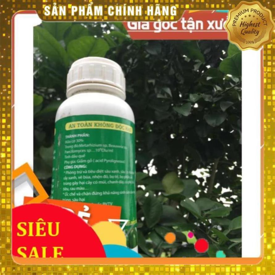 CHẾ PHẨM TRỪ SÂU SINH HỌC BIO PLUS HLC CHUYÊN DIỆT CÁC LOẠI SÂU VẼ BÙA, NHỆN ĐỎ, TRĨ, RẦY, RỆP,... CHO CÂY TRỒNG - 500ML