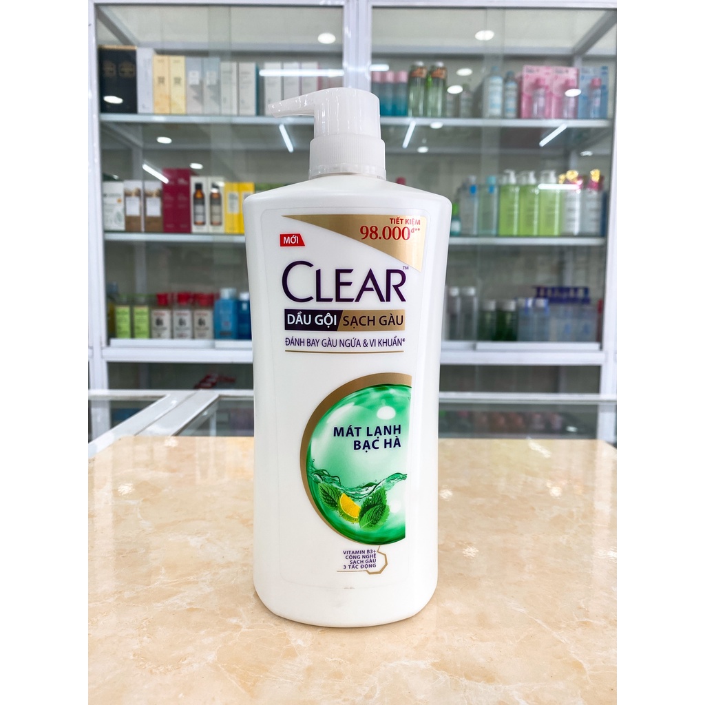 Dầu Gội Clear Sạch Gàu Mát Lạnh 880G Chính Hãng Công Ty