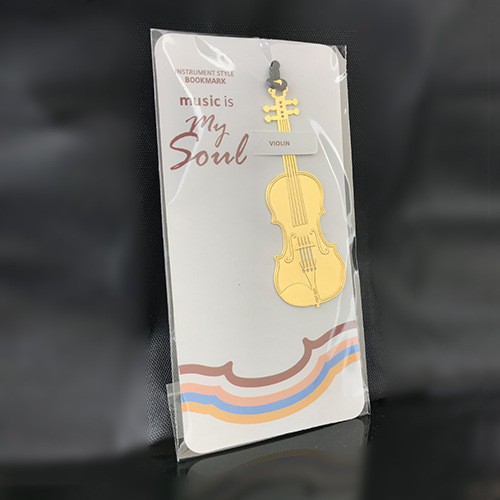 Bookmark nhạc cụ tinh tế kim loại mạ vàng dây buộc sáng tạo dấu trang văn học âm nhạc