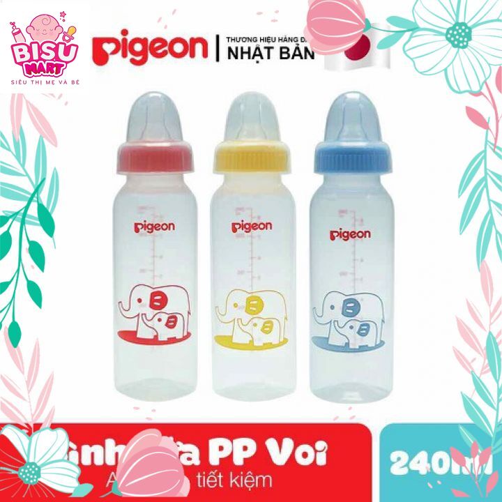 COMBO 3 Bình Sữa Pigeon 240ml - Bình Sữa PP Tiêu Chuẩn ( BPA Free)