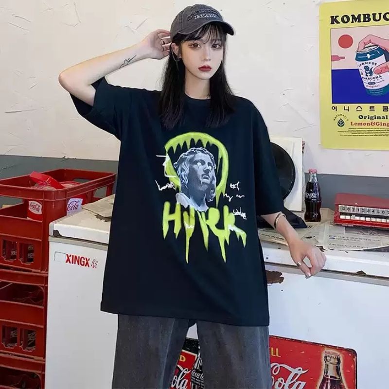 Áo thun tay lỡ nam nữ, áo phông unisex form rộng chất cotton mát mịn thấm hút mồ hôi hình đầu | BigBuy360 - bigbuy360.vn