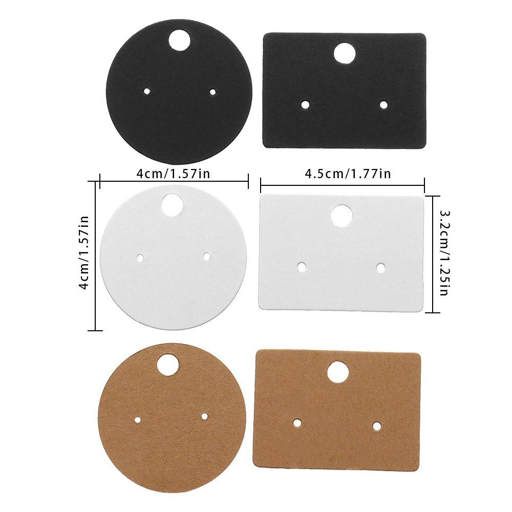BSUNS Bộ 100 Thẻ Giấy Vuông 4.5cm Trưng Bày Bông Tai Màu Đen